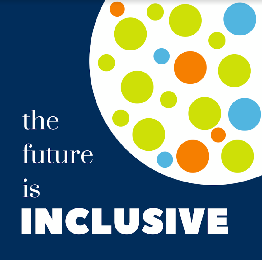 the future is INCLUSIVE - colourful circles within larger circle